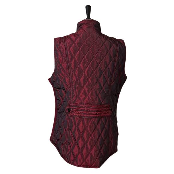 Westport Quilted Vest Zip Front Snap Pockets Padded Deep Red Women's Size Large - Picture 4 of 12